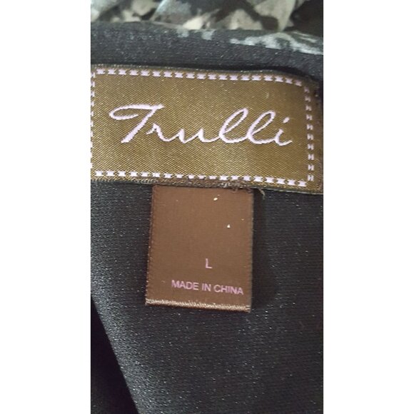 Vintage 90s Y2K Sleeveless Dress L Black Stretch Knit V Neck Babydoll Goth - Picture 7 of 7